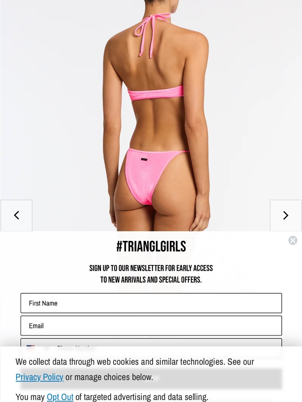 triangl swimwear Pink Velvet Halter Tie Bikini - Picture 2 of 8